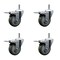 Service Caster 3.5'' Gray Poly Swivel 7/16'' Stem Caster Set with Total Lock Brake, 4PK SCC-GRTTL20S3514-PPUB-716138-4 - alternate 1